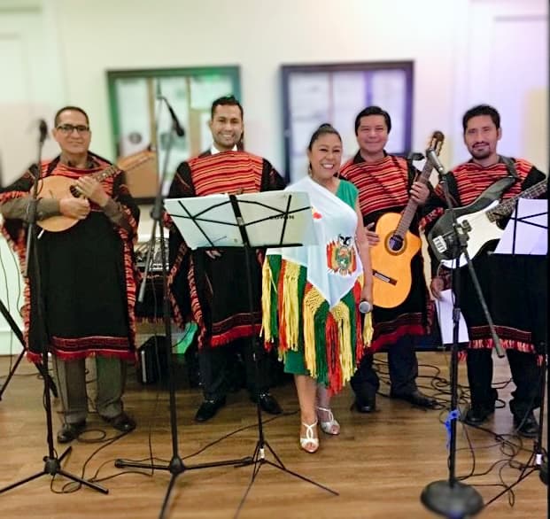 Casa Andes ensemble performing with musicians